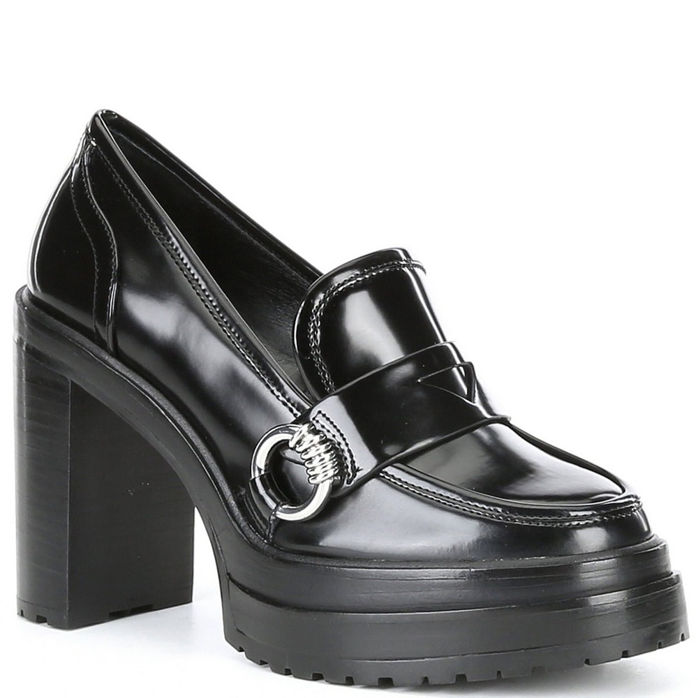 Gianni Bini Maxxwell Block Heel Loafers Black